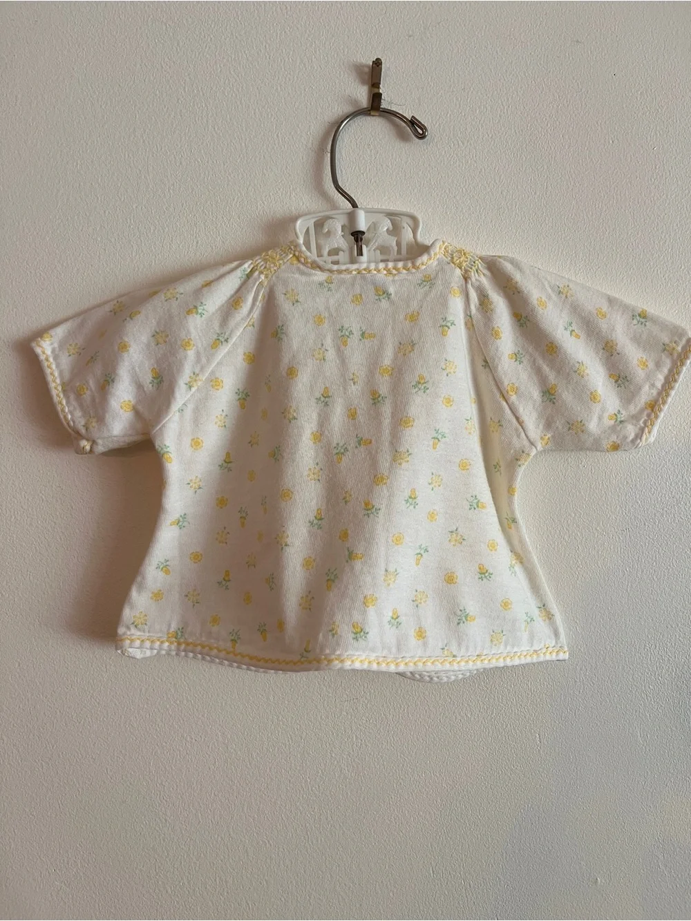 Carter's 1960s Vintage Yellow and White Floral Baby Jacket
